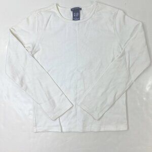 Gap Womens White Stretch Long Sleeve Shirt Size Large